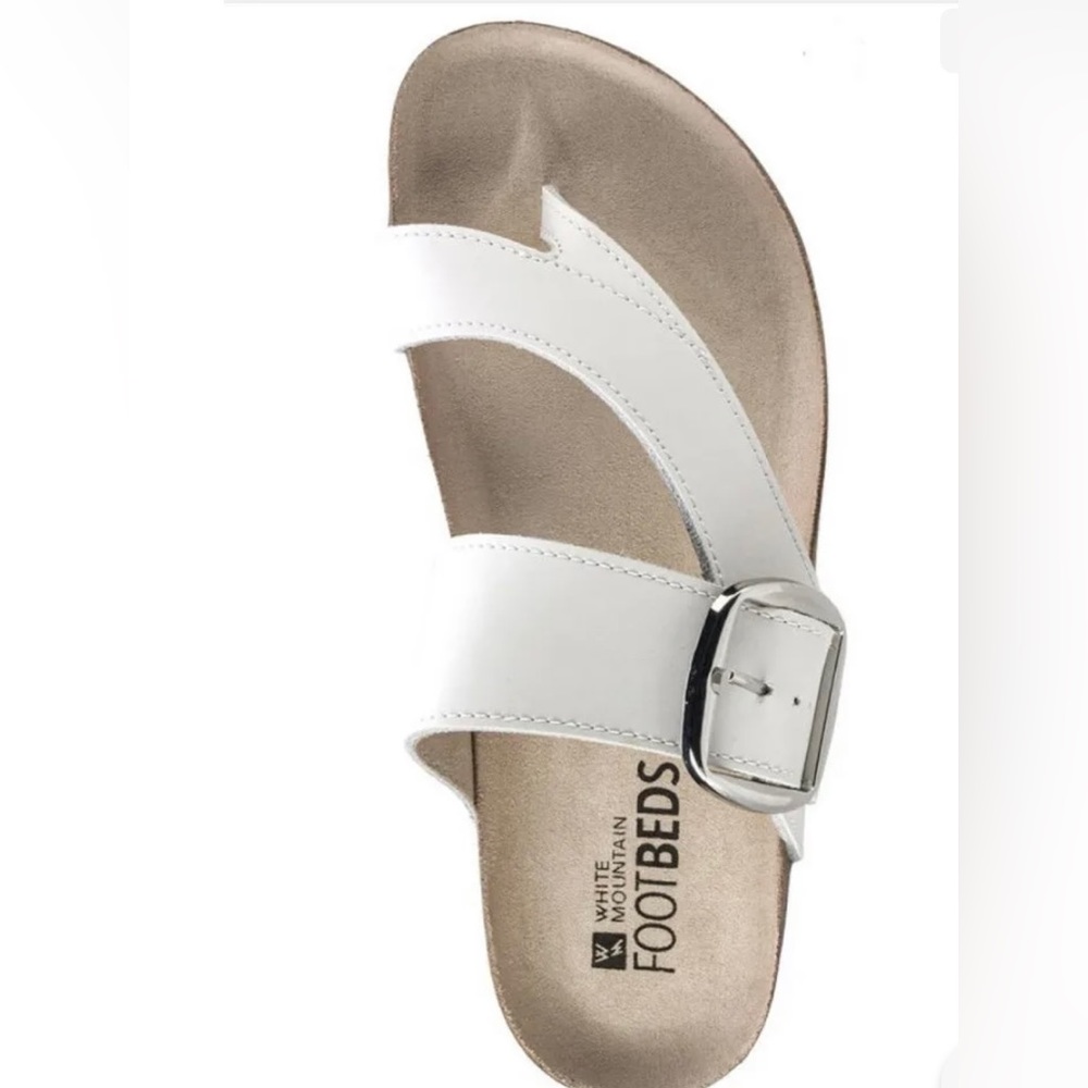 White Mountain Harley Slop on Thong Buckle Sandals Size8 New in Box